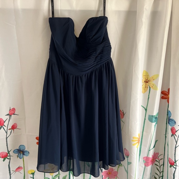 Alfred Angelo Strapless Navy Cocktail Dress - Picture 2 of 6